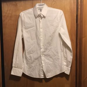 Men's white express fitted dress shirt